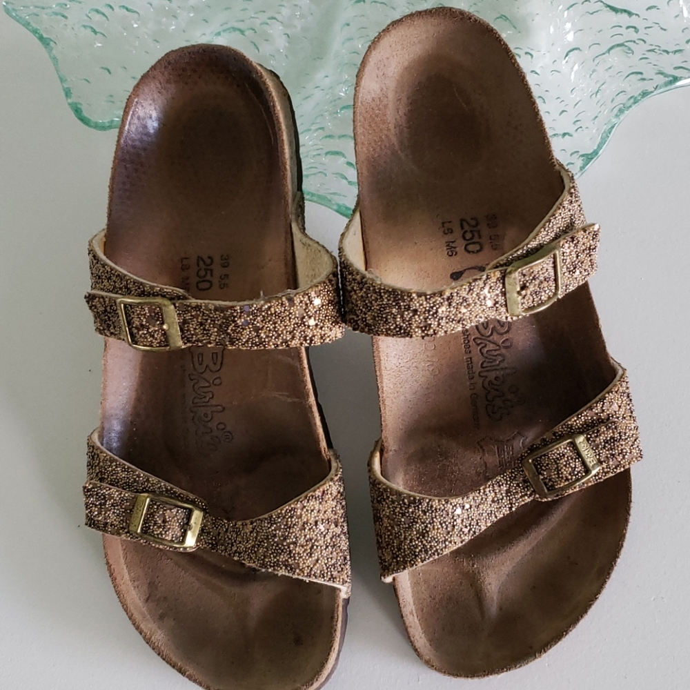 Birkenstock Vintage Brown Glittery Sandals